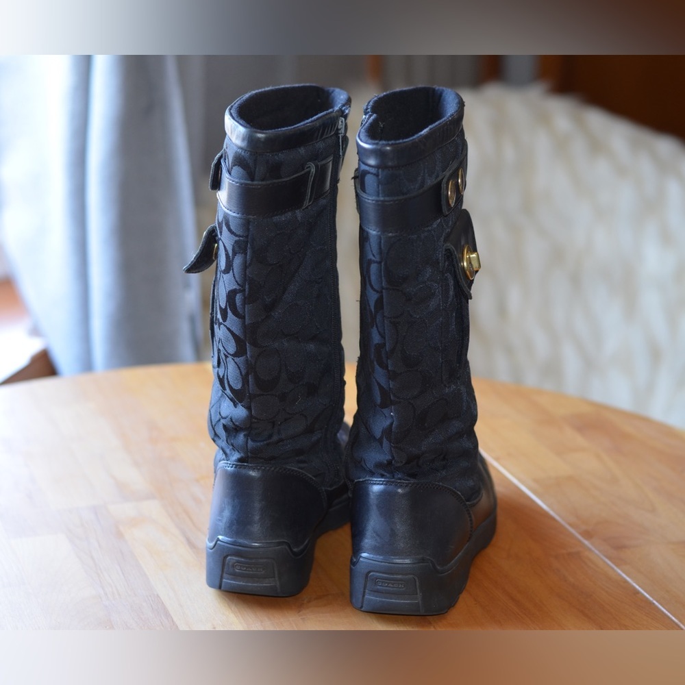 Coach Kayla Black Boot Women’s Size 8.5 Signature Print - Picture 15 of 16
